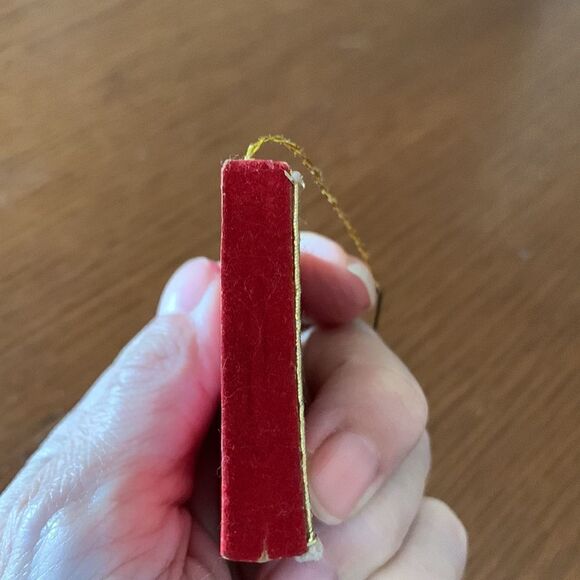 Small Vtg Kurt S Adler “The Night Before Christmas” red wooden book ornament - Picture 5 of 5